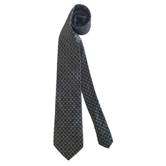 S.T. DUPONT PARIS Blue Geometric Tie 100% Silk Made In Italy 60”/3”.1/2 EX. CON